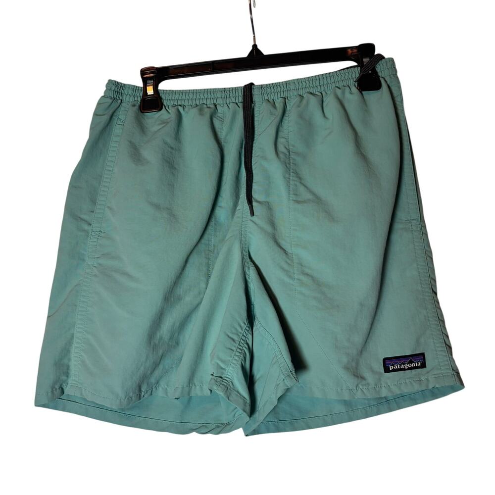 Patagonia Baggies Swim Trunks Shorts Aqua Green Mesh Lined Men's Small 5"